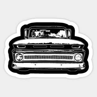 White 1966 Chevy C10 Sketch Art Sticker